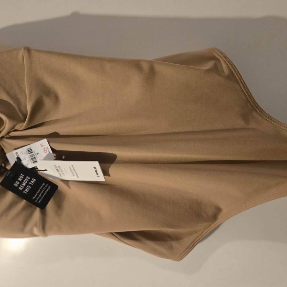 Express Tan Knotted Top